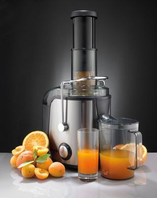 Gorenje Соковитискач відцентрований 800Вт, чаша-1.1л, жмих-1.5л, жолоб на ціле яблуко, пластик/метал, чорний (376355) JC805EII фото
