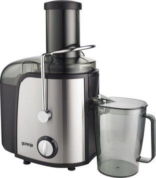 Gorenje Соковитискач відцентрований 800Вт, чаша-1.1л, жмих-1.5л, жолоб на ціле яблуко, пластик/метал, чорний (376355) JC805EII фото