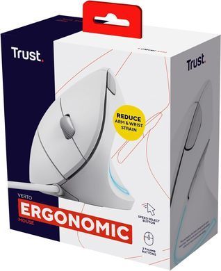 Trust Миша Verto Ergonomic, USB-A, Білий (370561) 25133_TRUST фото