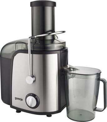 Gorenje Соковитискач відцентрований 800Вт, чаша-1.1л, жмих-1.5л, жолоб на ціле яблуко, пластик/метал, чорний (376355) JC805EII фото
