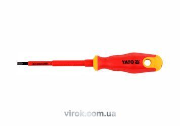 Викрутка плоска діелектрична ізольована YATO : шліц SL4 x 100 мм. VDE до 1000V