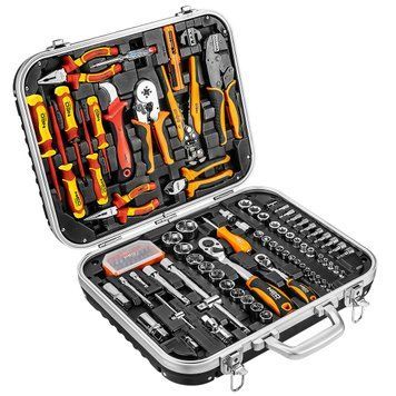 Чемодан электрика NEO TOOLS 01-310, 108 предметов, инструмент до 1000 В 01-310-1 фото