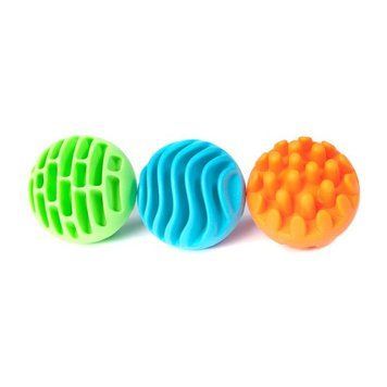 Прорезыватель-погремушка Fat Brain Toys Sensory Rollers Сенсорные шары 3 шт. (F161ML) dt_13633 фото