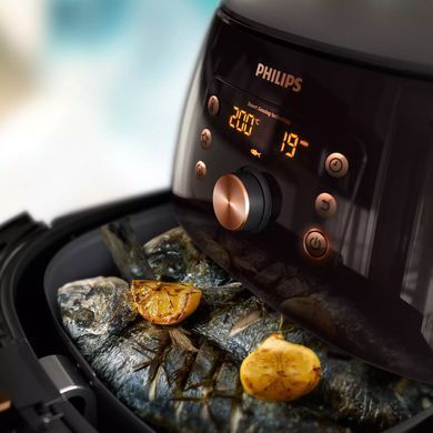 Мультипечь Philips Premium XXl, 2225Вт, чаша-7.3л, сенсорное управл., пластик, черно-золотой. HD9867/90 фото