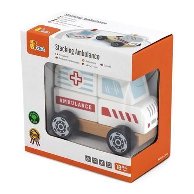 Дерев'яна пірамідка Viga Toys Viga Toys Машина швидкої допомоги (50204) dt_545 фото