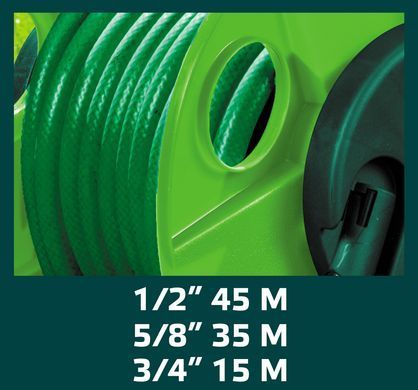 Котушка Verto 15G790, підходить для шлангів діаметром 1/2", 5/8", 3/4". 15G790 фото