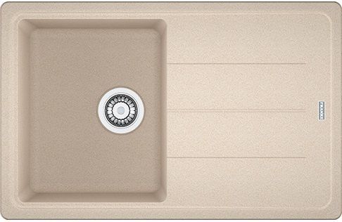 Мийка кухонна Franke Basis, фраграніт, прямокутник, з крилом, 780х500х200мм, чаша - 1, накладна, BFG 611-78, бежевий (294908)