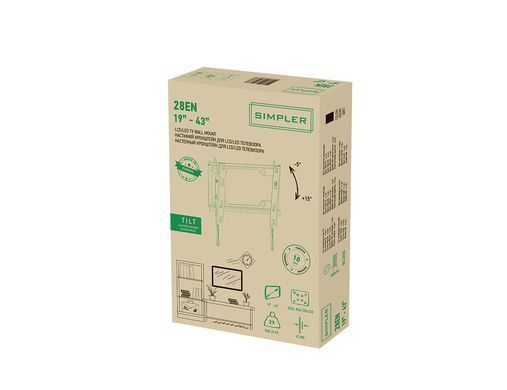KSL Кріплення ТВ з кутом нахилу Simpler 28EN 22-43" (317620) 28EN фото