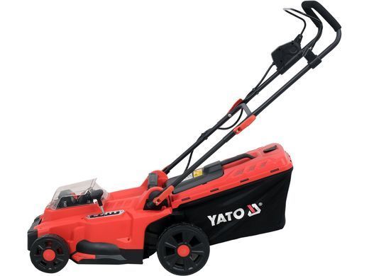Газонокосилка аккумуляторная YATO на 4-х колесах (2х18В, 4Ач, 37см) YT-85222 фото