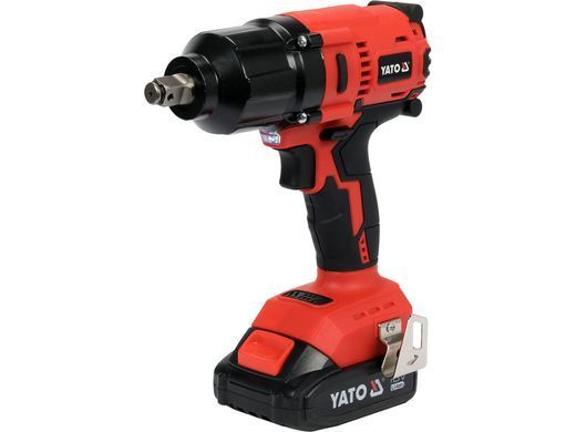 Гайковерт ударний акумуляторний- 18 В YATO: квадрат 1/2", 300/ 700 Нм, 2 акуму-ри з 17 удар тор голо YT-82807 фото