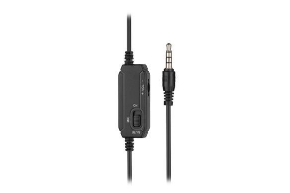 Гарнітура ПК моно On-ear 2E CH12 mini-jack, omni-mic, 1.2м, чорний (337806) 2E-CH12MJ фото