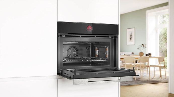 Bosch Духова шафа електрична компактна, 45л, A, дисплей, конвекція, ф-ція мікрохвиль, чорний (367830) CMG7241B1 фото