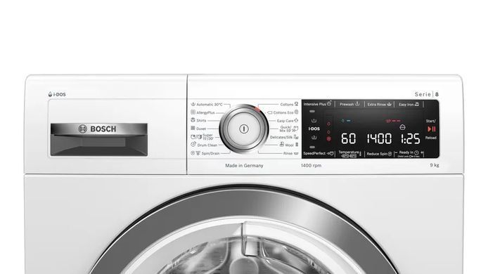 Пральна машина Bosch фронтальна, 9кг, 1400, A+++, 60см, дисплей, білий WAV28K90ME фото