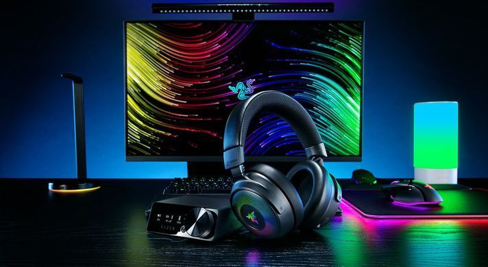 Гарнітура ігрова Razer Kraken V4 Pro, mini-jack/USB-A/BT/WL, RGB, чорний (385214) RZ04-05160100-R3M1 фото
