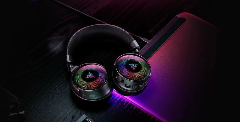 Гарнітура ігрова Razer Kraken V4 Pro, mini-jack/USB-A/BT/WL, RGB, чорний (385214) RZ04-05160100-R3M1 фото