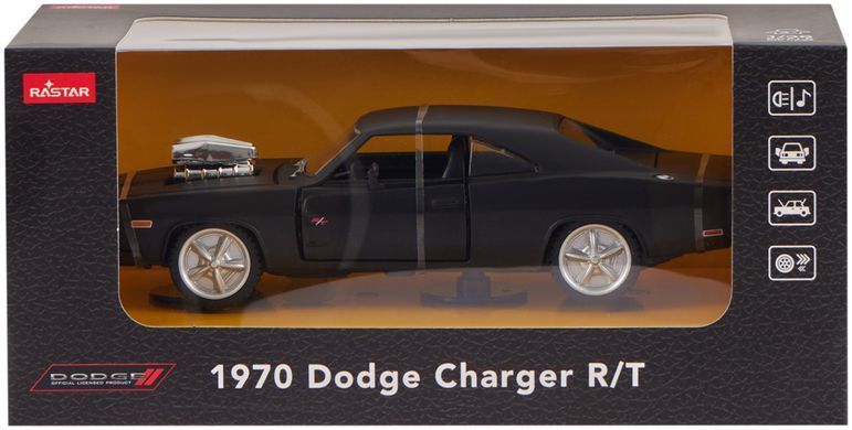 Машинка Rastar 1970 Dodge Charger R/T 1:36 Чорний