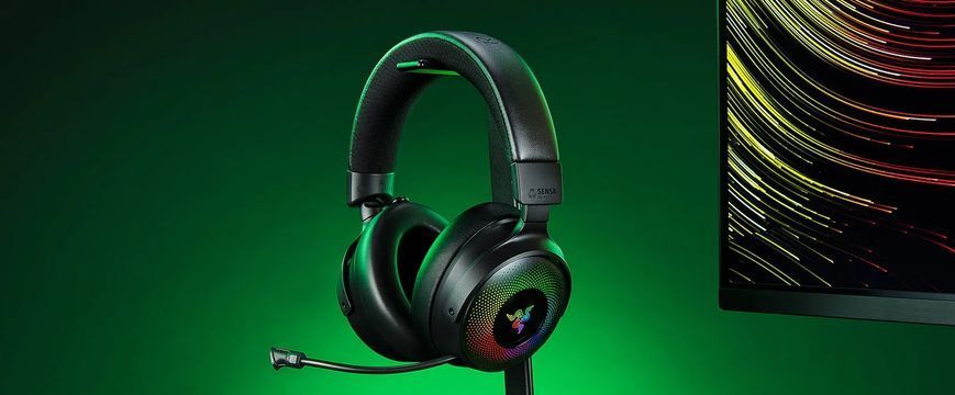 Гарнітура ігрова Razer Kraken V4 Pro, mini-jack/USB-A/BT/WL, RGB, чорний (385214) RZ04-05160100-R3M1 фото