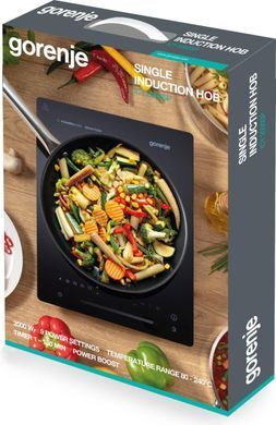 Gorenje Плитка настільна індукційна, комфорок - 1 на 2кВт, керування - сенсорне, чорний (367282) ICY2000SP фото