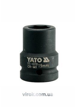 Головка торцева ударна 6-гранна YATO : квадрат 3/4", М= 19 мм, L= 50 мм