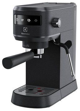 Кавоварка рожкова Electrolux 1л, мелена, ручний капуч, LED-дисплей, підігрів чашок, чорний (366281) E6EC1-6BST фото