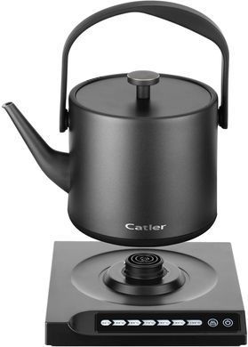 Електрочайник CATLER 0.6л, Strix, заварник, нерж. сталь, підтримка температури, сенс. керув., чорний (384445) BM501VICTORIA фото