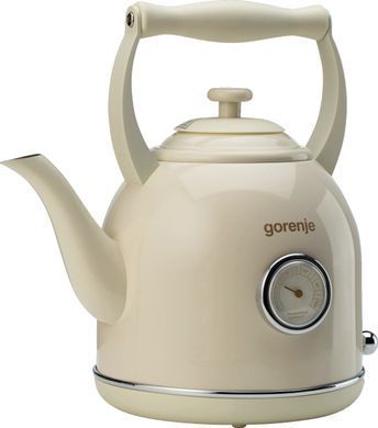 Электрочайник Gorenje 1,7л, 2200Вт, strix контроль, пластик+метал, бежевый (365165) K17CLIN фото