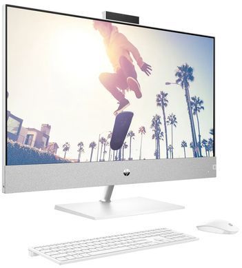 HP Комп'ютер персональний моноблок Pavilion 27" FHD IPS AG, Intel i5-13400T, 16GB, F512GB, UMA, WiFi, кл+м, DOS, білий (376077) 9D3Q8EA фото