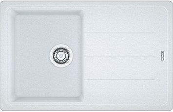 Мойка кухонная Franke Basis, фрагранит, прямоуг., с крылом, 780х500х200мм, чаша- 1, накладная, BFG 611-78, белый