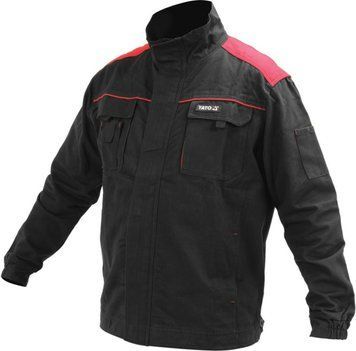 Куртка робоча COMFY YATO розмір XXL, чорно-червона, 7 кишень, 100% бавовна(DW)