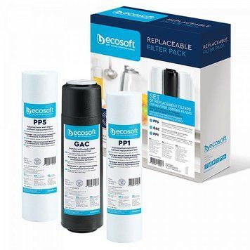 Комплект картриджей Ecosoft 1-2-3 Standart (2 полипропилена+уголь)