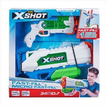 Набір водних бластерів X-Shot Fast Fill середній і маленький біло-блакитний (56225) dt_24620 фото
