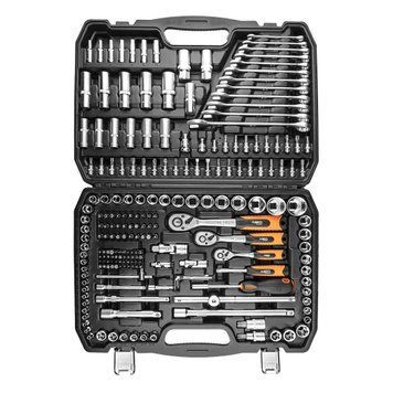 Набор ключей NEO 216 элементов 1/2", 3/8", 1/4" с трещотками и битами, арт. 10-216 10-216 фото