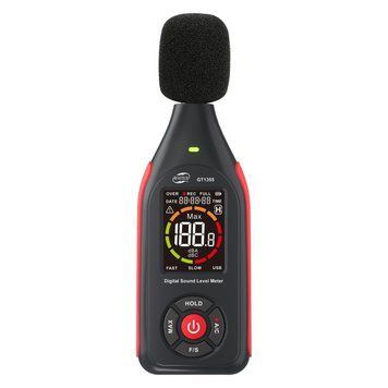 Цифровой шумомер, цв дисплей, фильтр А/С, USB BENETECH GT1355