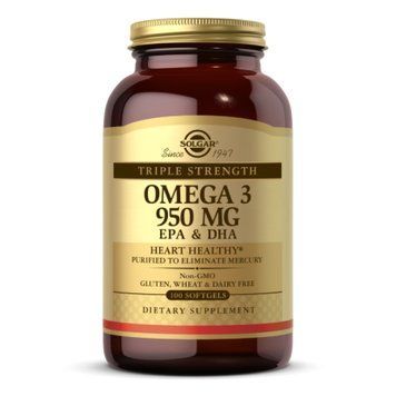 Рыбий Жир Омега 3 Solgar Omega-3 EPA & DHA 950 мг 100 желатиновых капсул