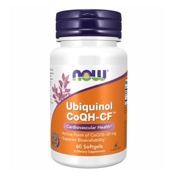 Убихинол Now Foods (Ubiquinol CoQH-CF) 60 гелевых капсул