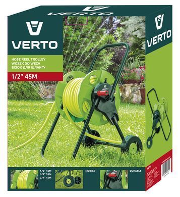 Катушка для шланга на колесах Verto 15G791 для шлангов 1/2", 5/8", 3/4" 15G791 фото