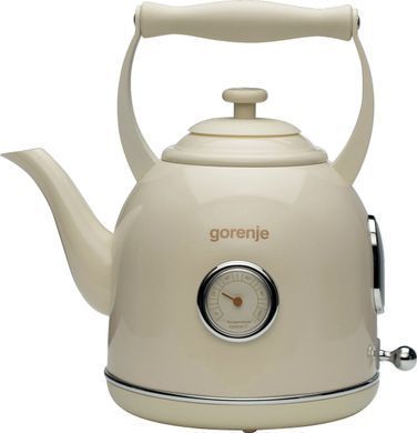 Электрочайник Gorenje 1,7л, 2200Вт, strix контроль, пластик+метал, бежевый (365165) K17CLIN фото