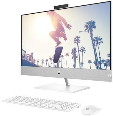 HP Комп'ютер персональний моноблок Pavilion 27" FHD IPS AG, Intel i5-13400T, 16GB, F512GB, UMA, WiFi, кл+м, DOS, білий (376077) 9D3Q8EA фото