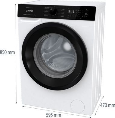 Gorenje Стиральная машина фронтальная, 7кг, 1400, A+++, 47см, дисплей, пар, инвертор, белый WNHA74SAS фото