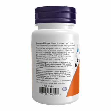 Теанін NOW Foods (L-Theanine) 100 мг 90 таблеток