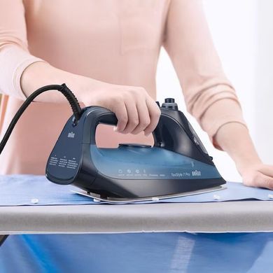 Braun Праска TexStyle 7, 3000Вт, 300мл, паровий удар -225гр, нерж. сталь, синій (376409) SI7160BL фото