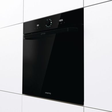 Gorenje Духова шафа електрична, 77л, A, пара, дисплей, макс.темпер.-300, чорний (367838) BOS6737SYB фото