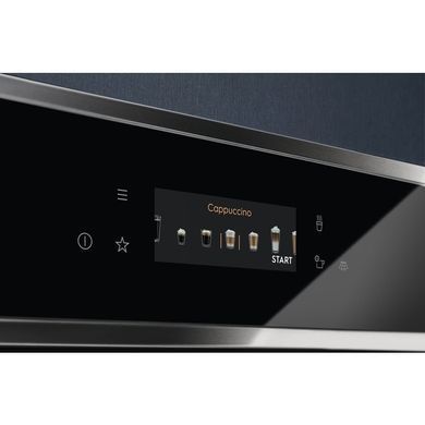 Electrolux Кавомашина вбудована, 2,5л, зерно+мелена, автомат.капуч, дисплей, сернор.керування, підсвітка, чорний (378522) EBC85X фото