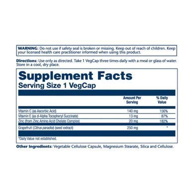 Экстракт семян грейпфрута Solaray Grapefruit Seed Extract 250 мг 60 вегетарианских капсул