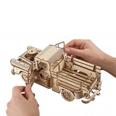 Дерев'яний механічний 3D конструктор Ugears Пікап Лісоруб (70171) dt_93637 фото