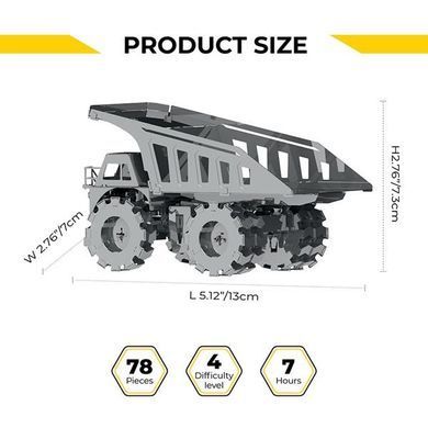 Колекційна модель-конструктор Metal Time Quarry Transporter Кар'єрний самоскид механічний (MT014) dt_96315 фото