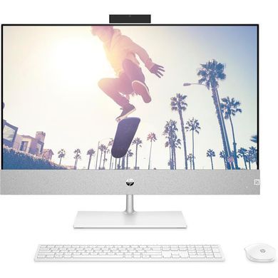 HP Комп'ютер персональний моноблок Pavilion 27" FHD IPS AG, Intel i5-13400T, 16GB, F512GB, UMA, WiFi, кл+м, DOS, білий (376077) 9D3Q8EA фото