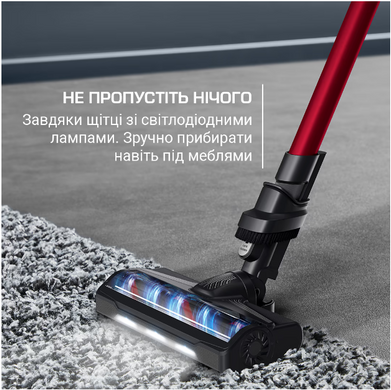 Rowenta Пилосос безпровідний X-Pert 7.60 Animal, 140Вт, конт пил -0.44л, автон. робота до 45хв, HEF system 99.9%, підсвітка, база для зарядки, червоний (376954) RH6A73WO фото