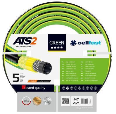 Шланг садовий Cellfast GREEN ATS 1/2" 25м 5 шарів до 30бар -20&hellip;+60&deg;C (360718) 15-100 фото