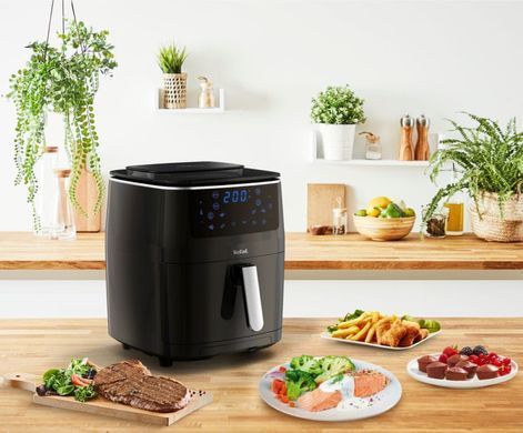 Tefal Мультипіч Easy Fry Grill&Steam, 1430Вт, чаша-6.2л, сенсорне керув., 8 програм, пластик, чорний (379019) FW201815 фото